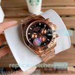 High Quality Clone Rolex Daytona Black Dial Rose Gold Watch